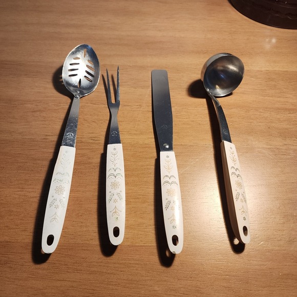 echo flint Other - 4 Vintage  Echo Flint Kitchen Utensil Wheat Harvest Icing , Fork, Ladle, spoon